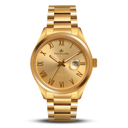 Franklord Regal Sapphire Roman Gold in Gold | Maha Vastu-Inspired Timepiece for Prosperity