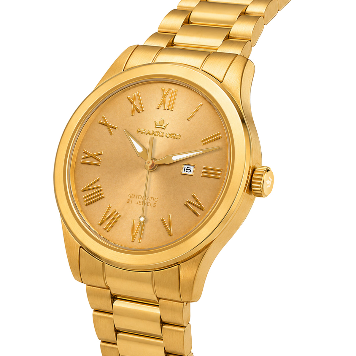 Franklord Ladies Maha Vastu Automatic – Gold Champagne Dial Watch for Women | 316L Steel