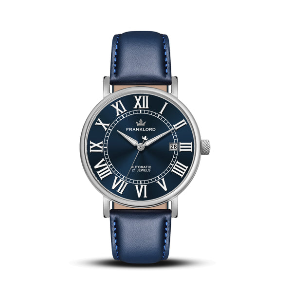 Franklord Eternal Roman Automatic – Ocean Steel Edition | Miyota 8215 Luxury 21-Jewel Dress Watch