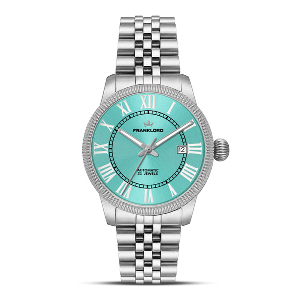 Franklord Majestic Aura 2.0 - Tiffany Blue in Silver | Luxury Automatic Watch For Men