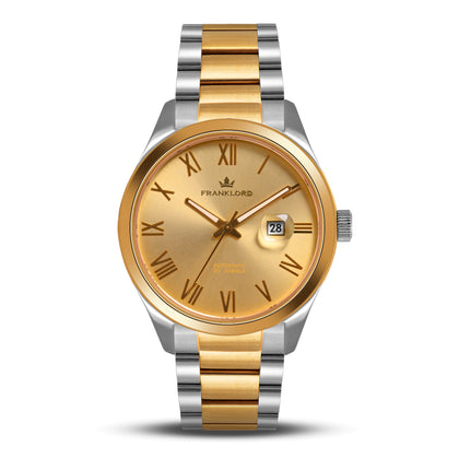 Franklord Regal Sapphire Roman Gold Two Tone | Maha Vastu Timepiece of Growth & Balance