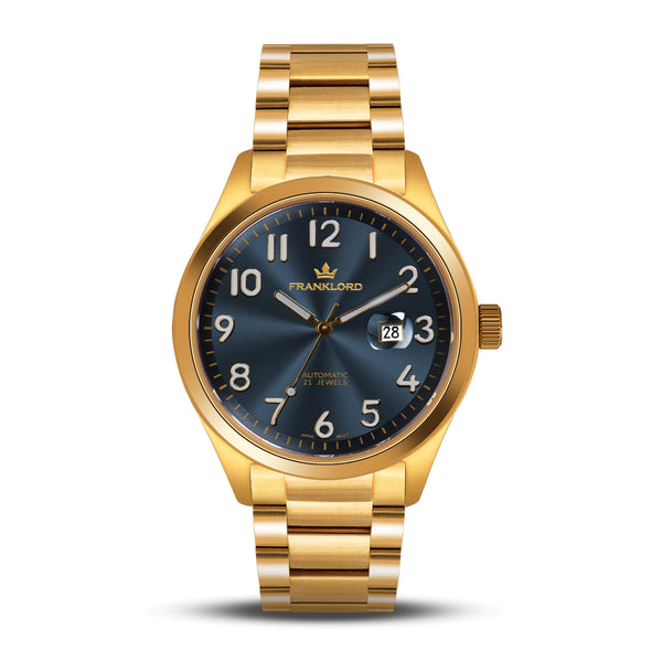 Franklord Regal Sapphire Vanguard - Blue On Gold | Luxury Automatic Watch For Men