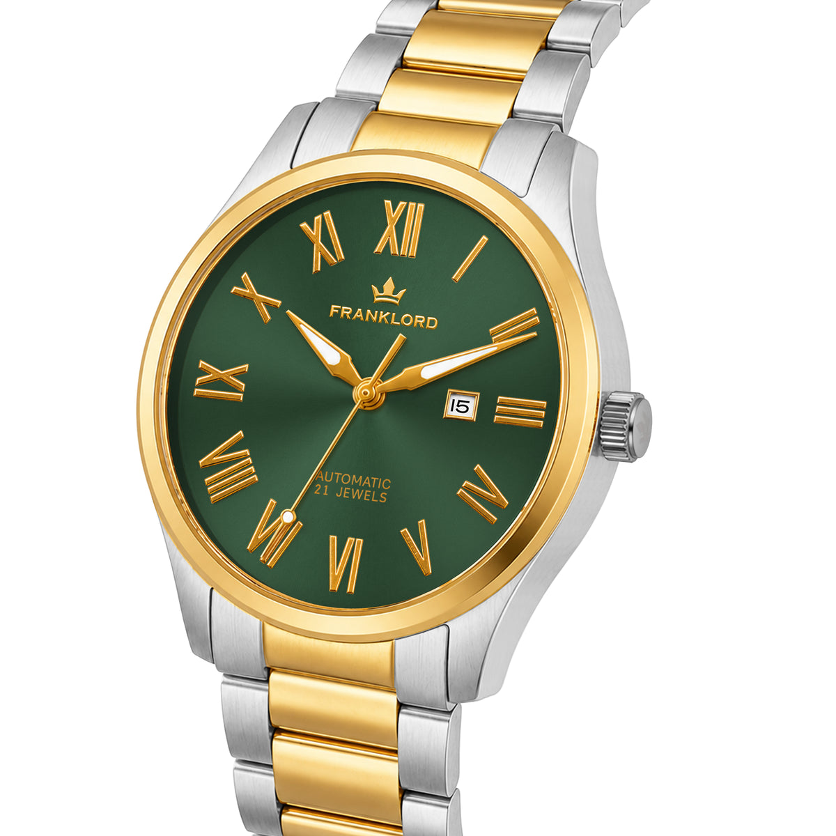 Franklord Maha Vastu Couple Watch Set – Two-Tone Green His & Hers Automatic | Matching Pair