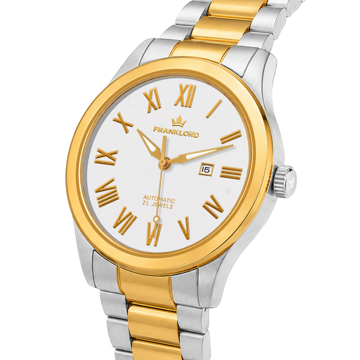 Franklord Maha Vastu Couple Watch Set – Two-Tone White His & Hers Automatic | Matching Pair