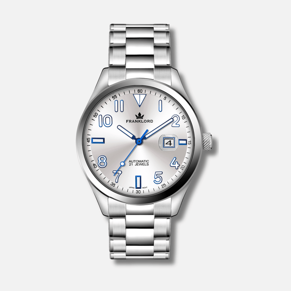 Franklord Regal Sapphire Legacy Steel - Pearl White Luxury Automatic Watch