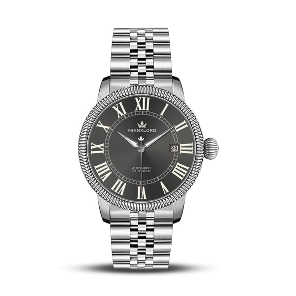 Franklord Majestic Aura 2.0 - Grey in Silver | Luxury Automatic Watch For Men