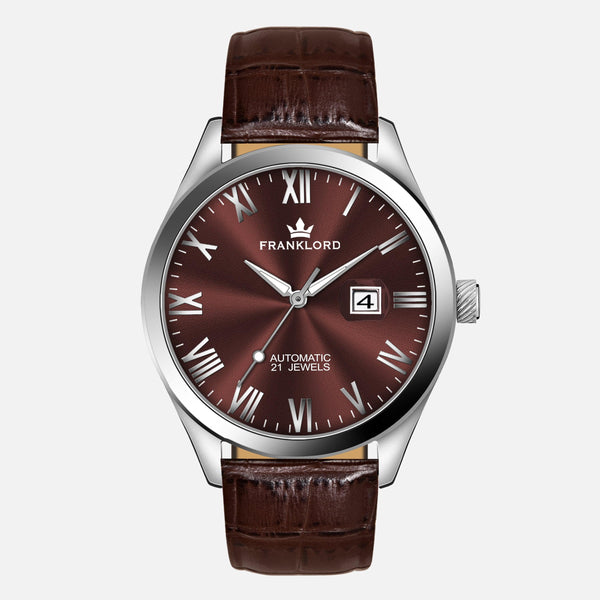 Franklord Regal Sapphire Roman Series – Wine Ember | Luxury Automatic Watch