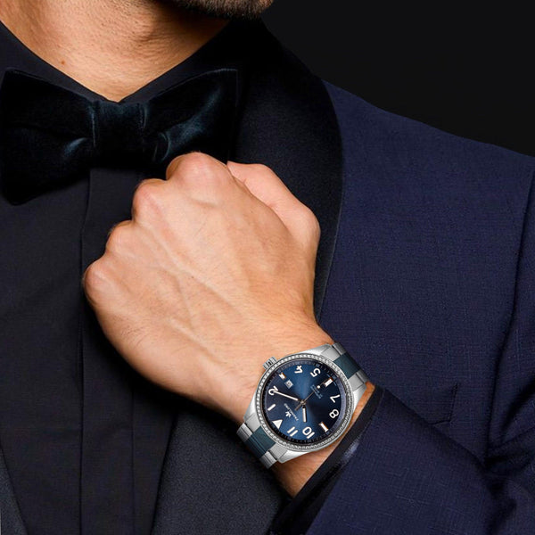 Franklord Azure Royale – Diamond Bezel Ocean Blue Automatic Watch
