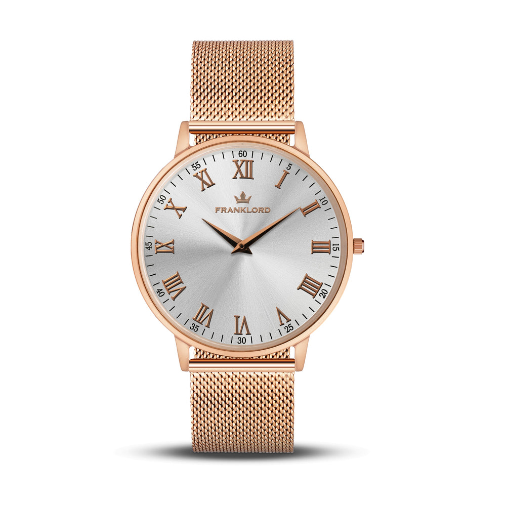 Franklord Classique Rose - Milanese Bracelet | Slim Men's Rose Gold Watch
