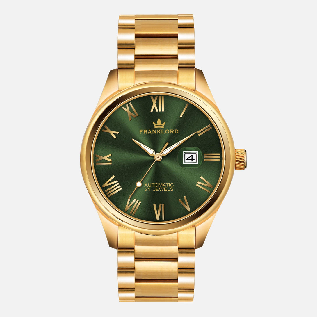 Franklord Regal Sapphire Roman Green | Maha Vastu-Inspired Timepiece for Prosperity - Franklord Watches