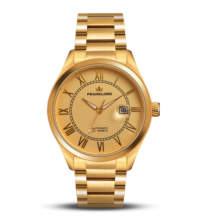 Franklord Regal Sapphire Roman Gold | Maha Vastu-Inspired Timepiece for Prosperity & Power - Franklord Watches