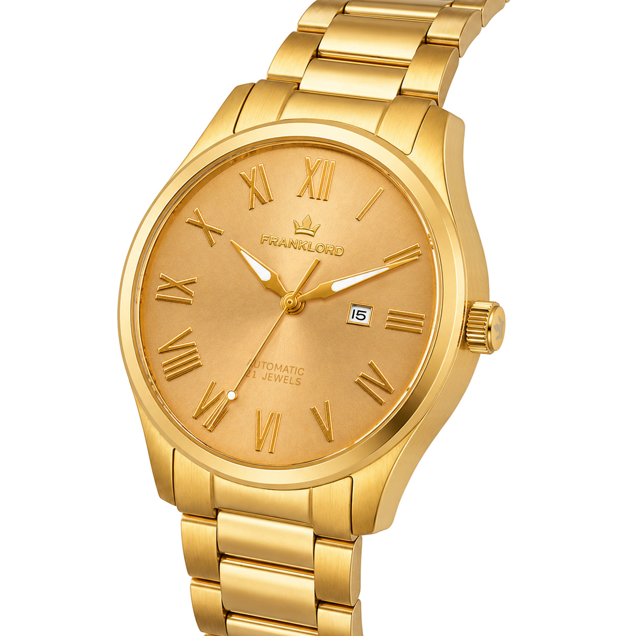 Franklord Maha Vastu Couple Watch Set – Gold Champagne His & Hers Automatic | Matching Pair