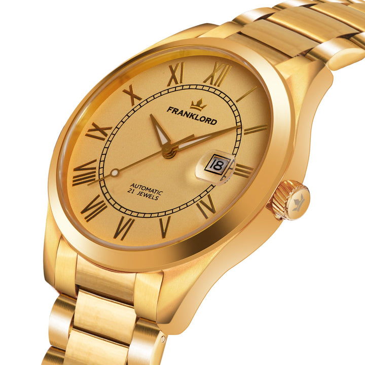 Franklord Regal Sapphire Roman Gold | Maha Vastu-Inspired Timepiece for Prosperity & Power - Franklord Watches