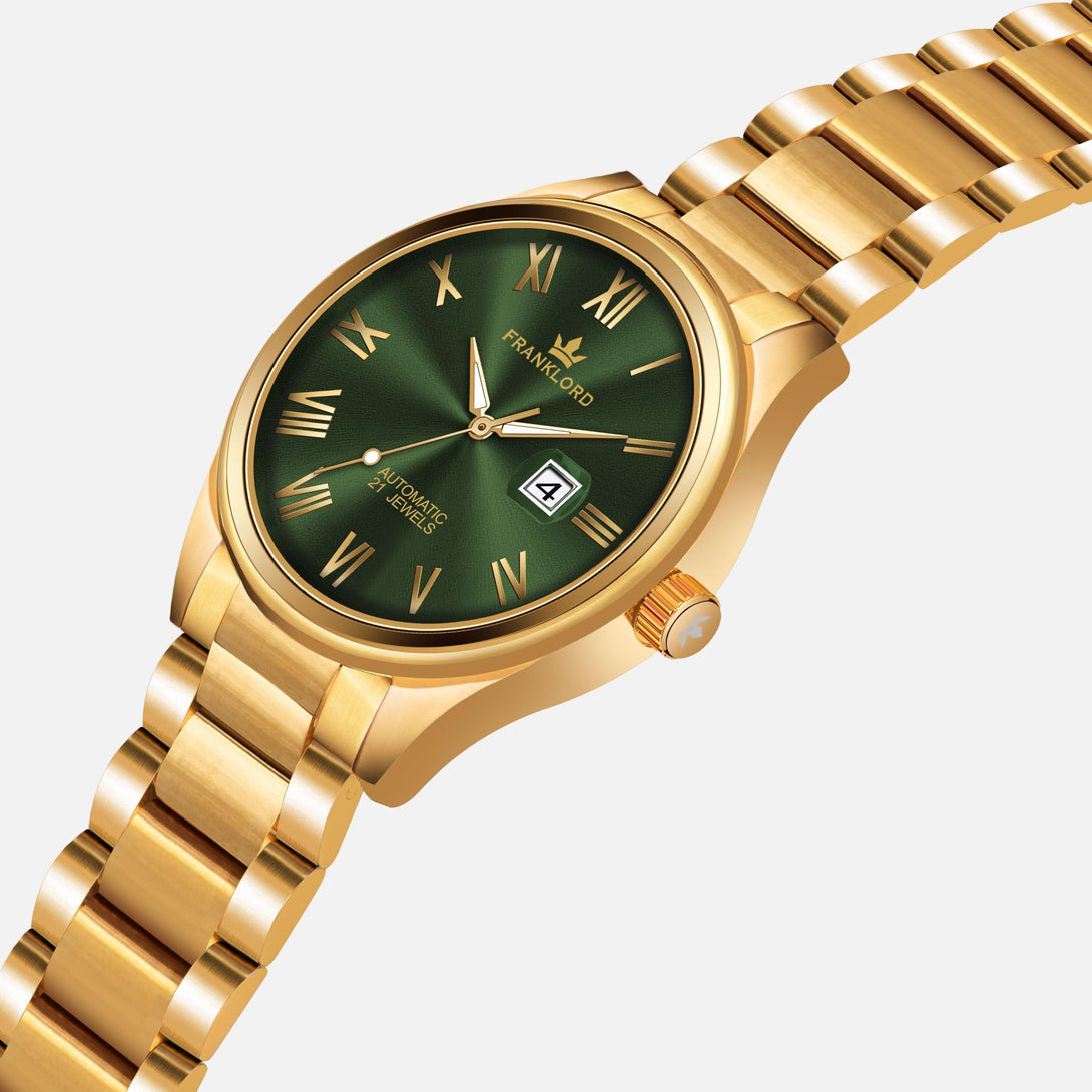 Franklord Regal Sapphire Roman Green | Maha Vastu-Inspired Timepiece for Prosperity - Franklord Watches