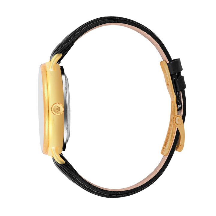 Crown of Franklord Heritage Open Heart Royal Gold Luxury Automatic Black Dial Timepiece