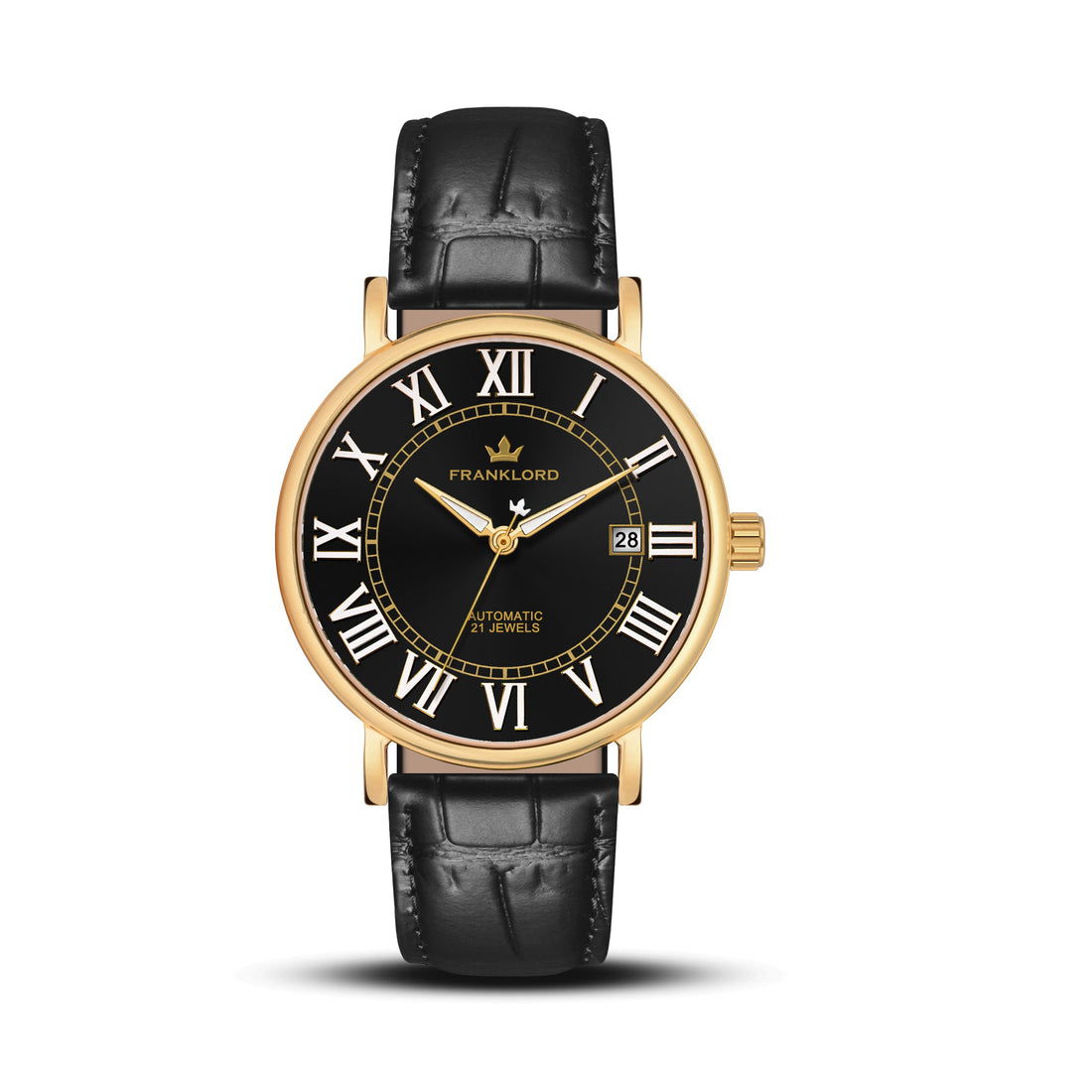 Franklord Eternal Roman Automatic – Noir Gold Edition | Miyota 8215 Premium 21-Jewel Luxury Dress Watch
