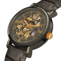 Franklord Mechanis – Titanium Smoke | Skeleton Dial Leather Strap Automatic Watch