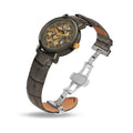 Franklord Mechanis – Titanium Smoke | Skeleton Dial Leather Strap Automatic Watch