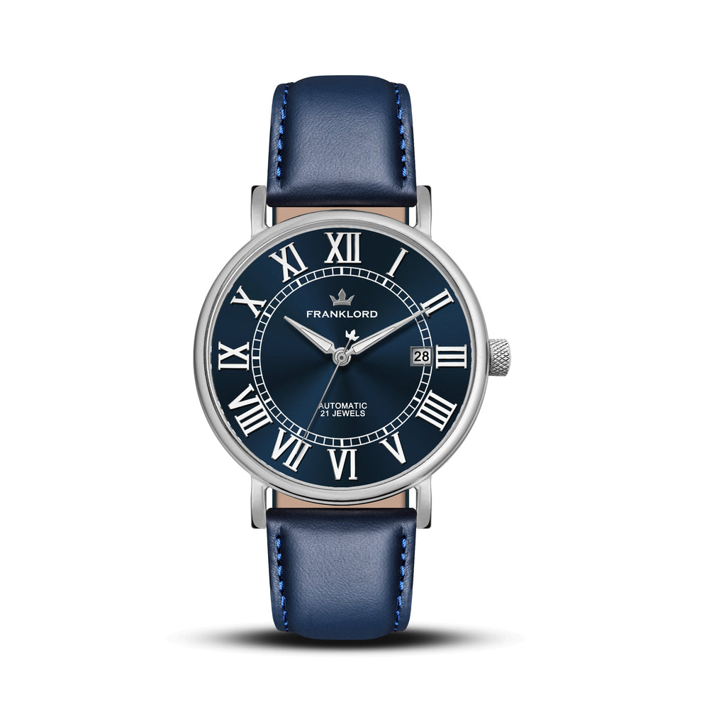 Franklord Eternal Roman Automatic – Ocean Steel Edition | Miyota 8215 Luxury 21-Jewel Dress Watch