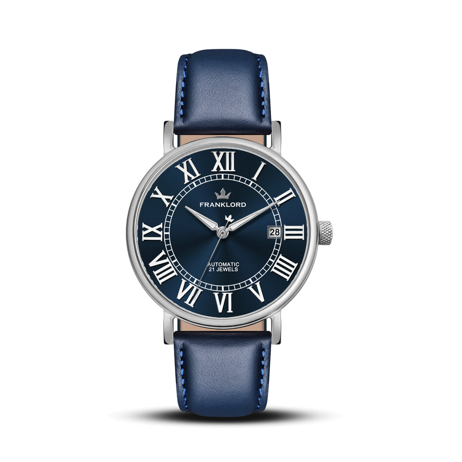 Franklord Eternal Roman Automatic – Ocean Steel Edition | Miyota 8215 Luxury 21-Jewel Dress Watch