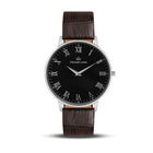 Franklord Classique Onyx - Leather Strap | Slim Black Dial Watch for Men