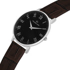Franklord Classique Onyx - Leather Strap | Slim Black Dial Watch for Men