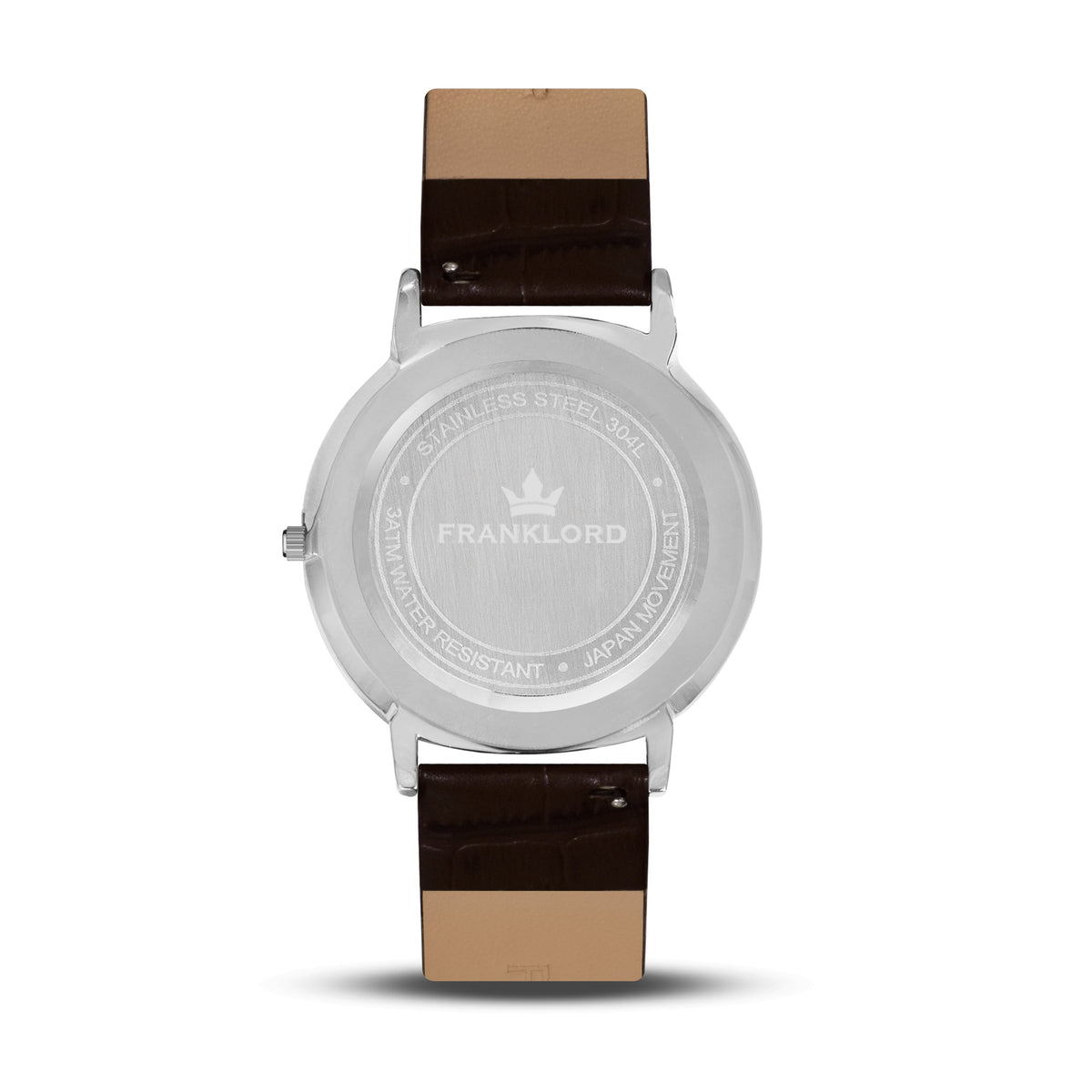 Franklord Classique Onyx - Leather Strap | Slim Black Dial Watch for Men