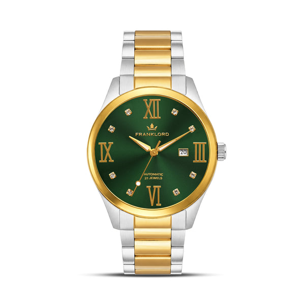 Franklord Regal Sapphire Roman Automatic Watch – Imperial Emerald Duo