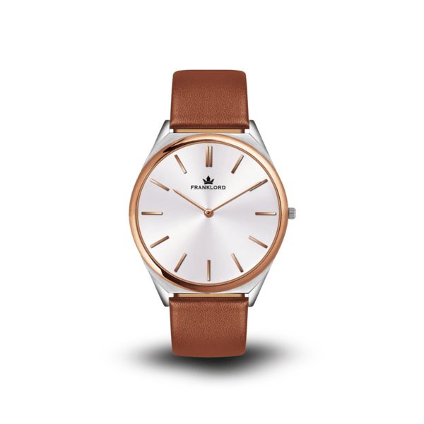 Franklord Swiss UltraThin Series - Platinum Glow | Ultra-Slim 5mm Luxury Watch