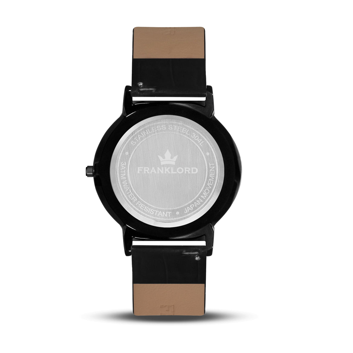 Franklord Classique Eclipse - Black Leather | All Black Men's Slim Watch