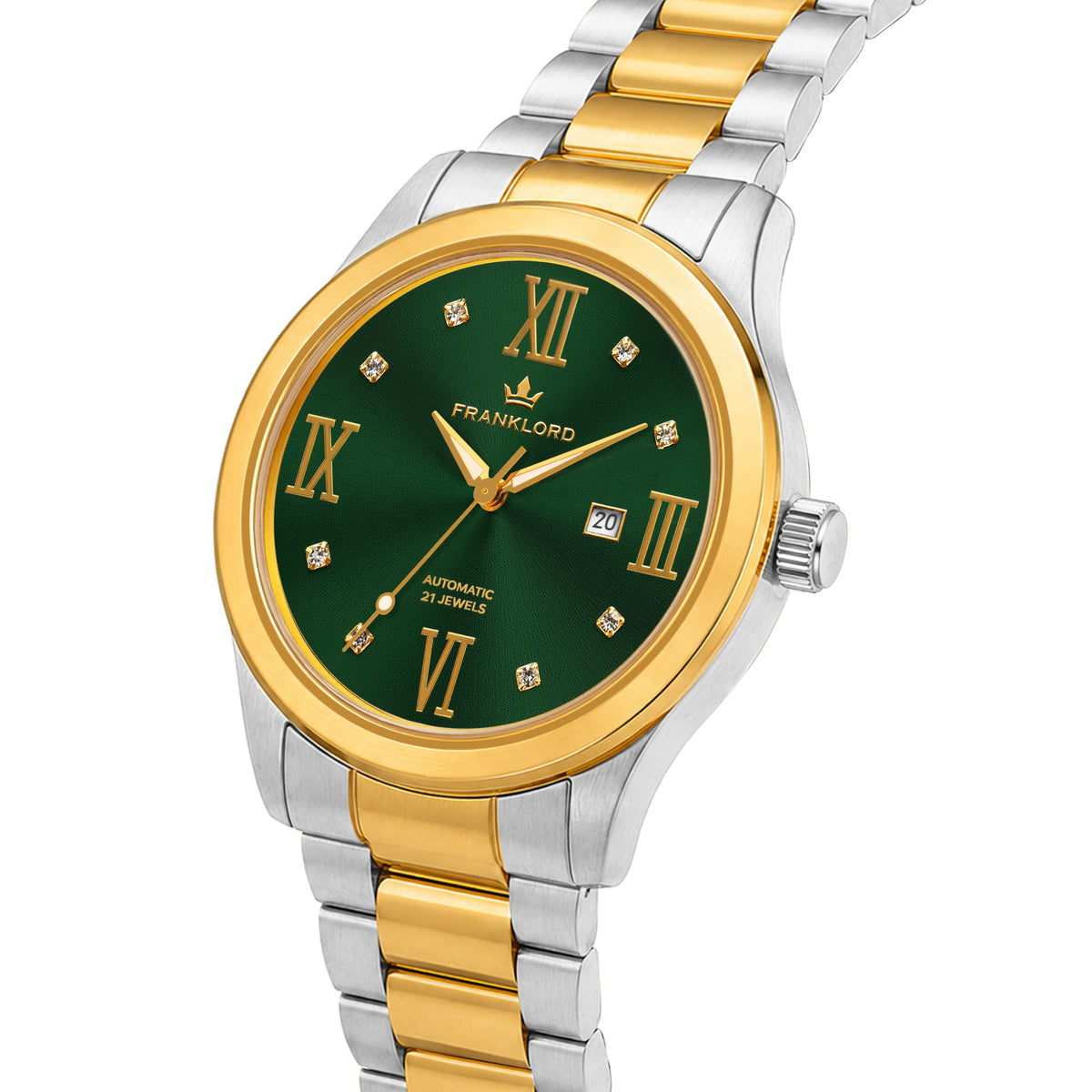 Franklord Regal Sapphire Ladies Automatic – Aurelia Emerald Dual-Tone