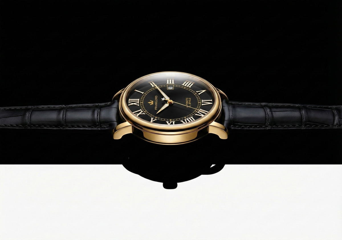 Franklord Eternal Roman Automatic – Noir Gold Edition | Miyota 8215 Premium 21-Jewel Luxury Dress Watch