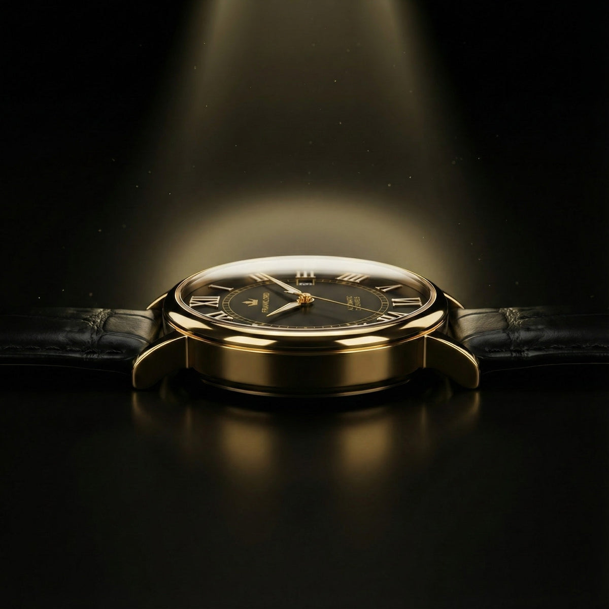Franklord Eternal Roman Automatic – Noir Gold Edition | Miyota 8215 Premium 21-Jewel Luxury Dress Watch