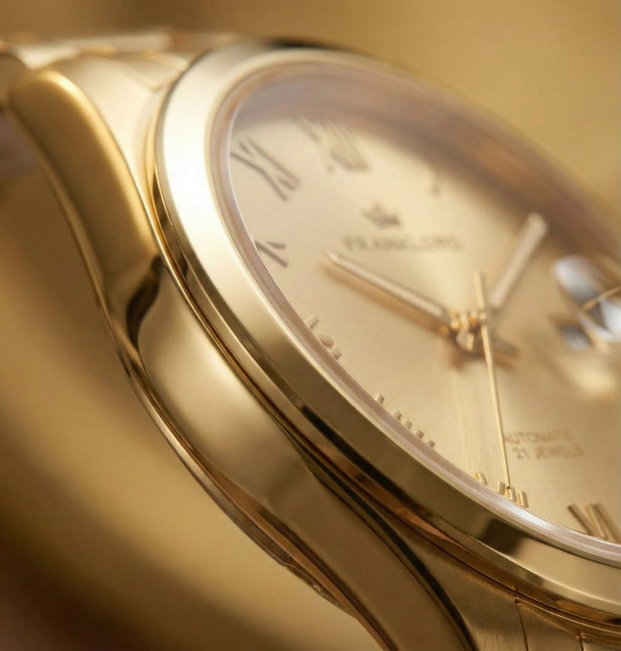 Franklord Regal Sapphire Roman Gold in Gold | Maha Vastu-Inspired Timepiece for Prosperity