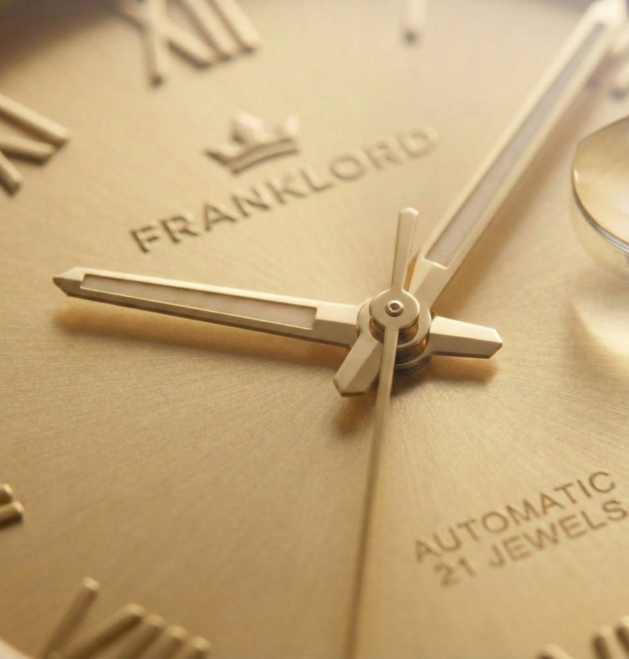 Franklord Regal Sapphire Roman Gold in Gold | Maha Vastu-Inspired Timepiece for Prosperity