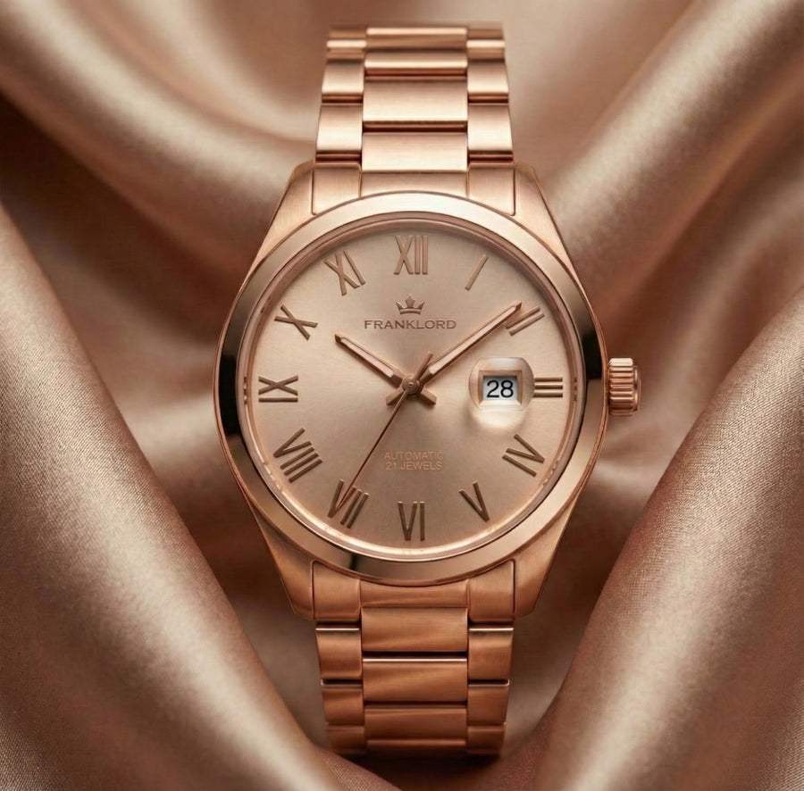 Franklord Regal Sapphire Roman Rose Gold | Maha Vastu Timepiece of Growth & Balance