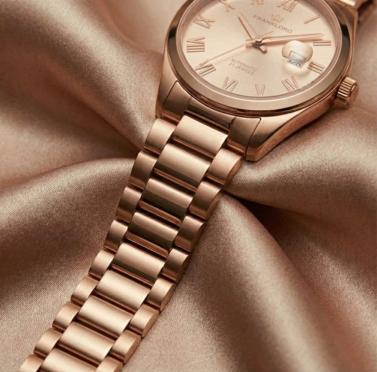 Franklord Regal Sapphire Roman Rose Gold | Maha Vastu Timepiece of Growth & Balance - Franklord Watches