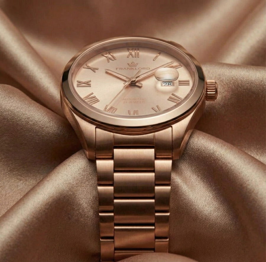 Franklord Regal Sapphire Roman Rose Gold | Maha Vastu Timepiece of Growth & Balance