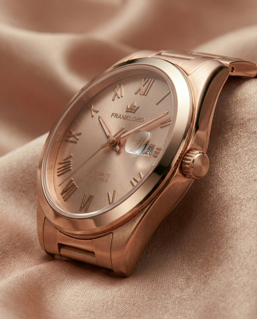 Franklord Regal Sapphire Roman Rose Gold | Maha Vastu Timepiece of Growth & Balance