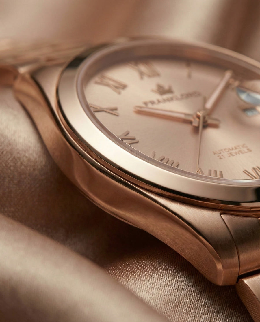 Franklord Regal Sapphire Roman Rose Gold | Maha Vastu Timepiece of Growth & Balance