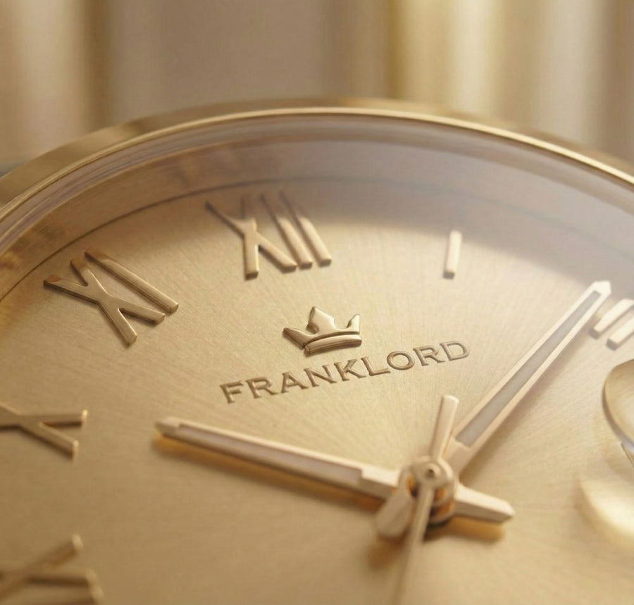 Franklord Regal Sapphire Roman Gold Two Tone | Maha Vastu Timepiece of Growth & Balance