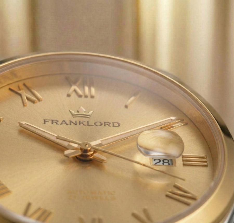 Franklord Regal Sapphire Roman Gold Two Tone | Maha Vastu Timepiece of Growth & Balance