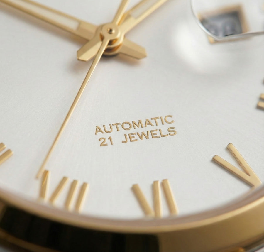 Franklord Regal Sapphire Roman White Two Tone | Maha Vastu Timepiece of Growth & Balance
