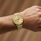 Franklord Classique Gold -Milanese Bracelet | All Gold Slim Watch for Men