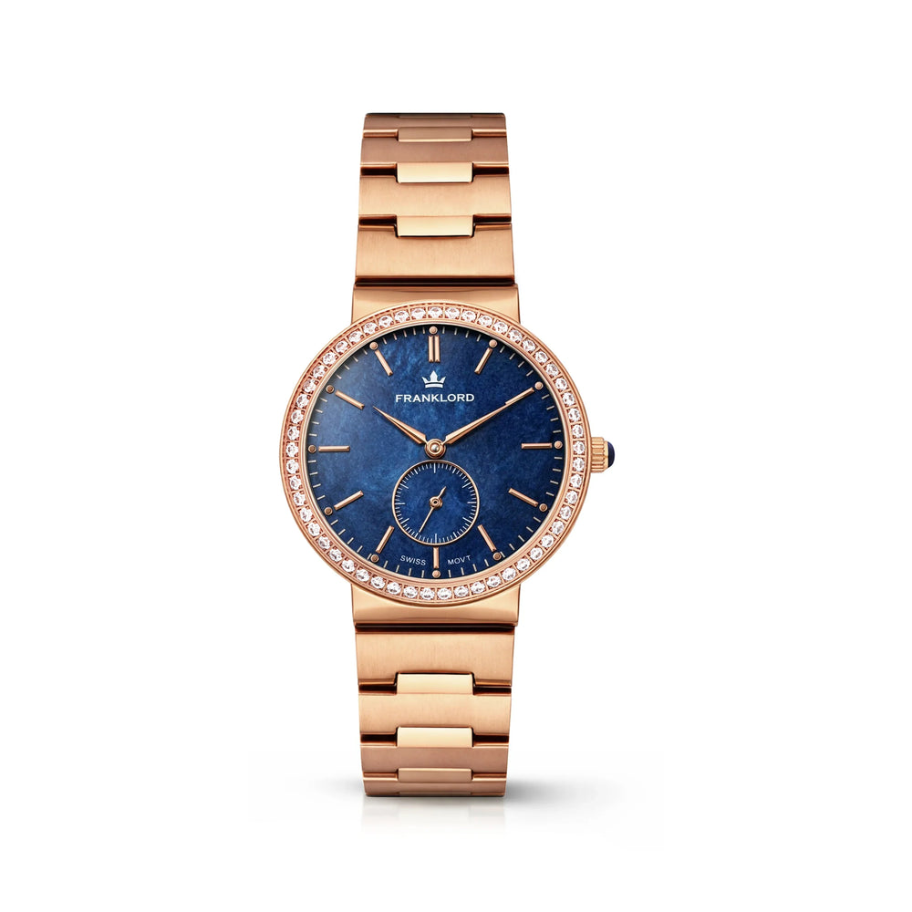 Franklord Callista Bay | Blue Mother-of-Pearl Diamond Bezel Watch for Women - Franklord Watches
