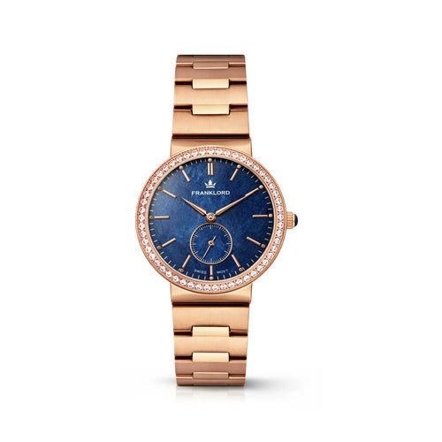 Franklord Callista Bay | Blue Mother-of-Pearl Diamond Bezel Watch for Women - Franklord Watches