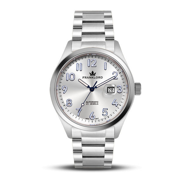 Franklord Regal Sapphire Vanguard - Silver On Silver | Luxury Automatic Watch For Men