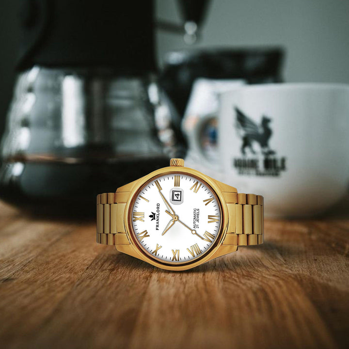 Franklord Regal Sapphire Roman - Imperial Gold | Luxury Automatic Watch - Franklord Watches