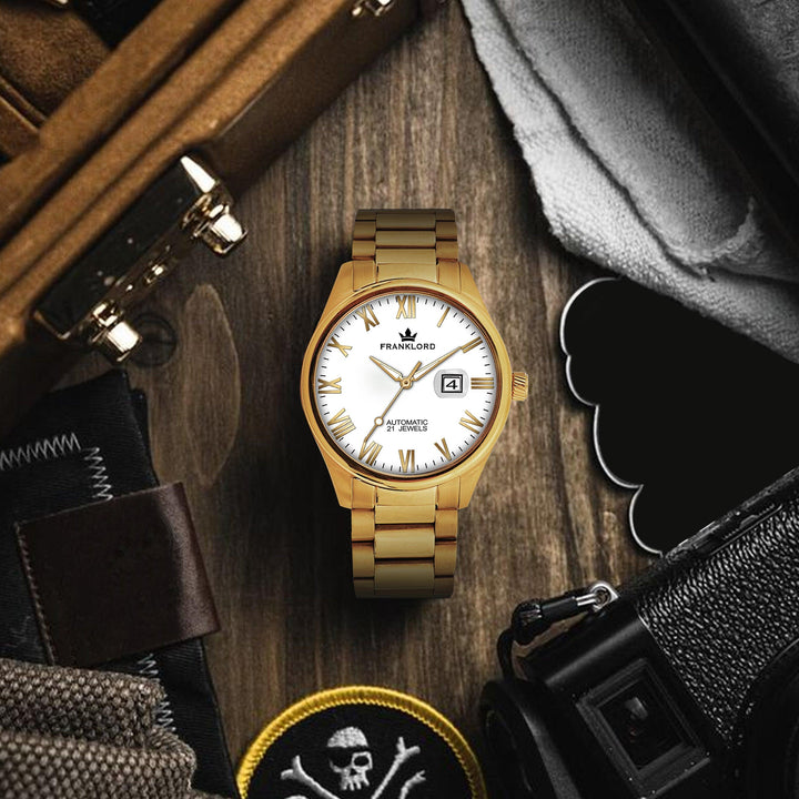 Franklord Regal Sapphire Roman - Imperial Gold | Luxury Automatic Watch - Franklord Watches