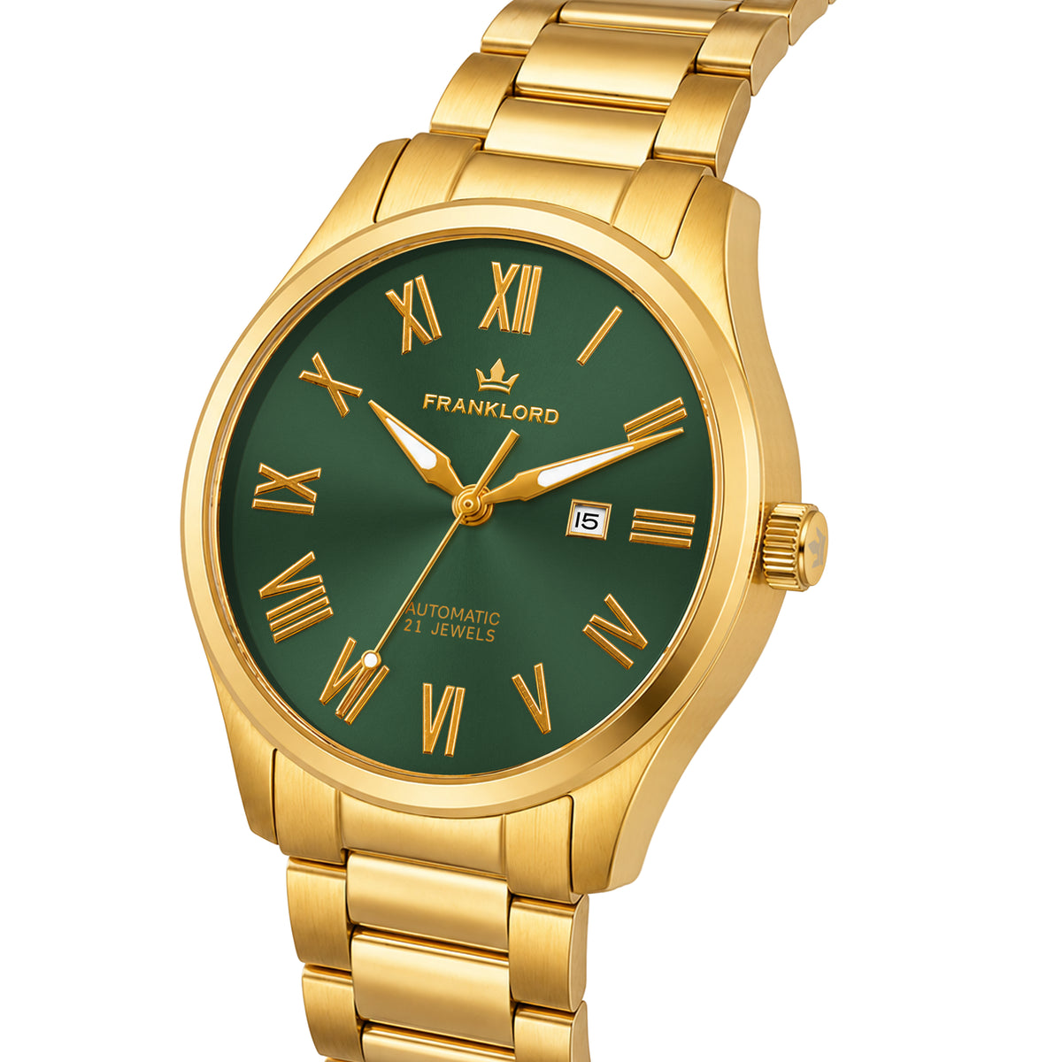 Franklord Maha Vastu Couple Watch Set – Gold Green His & Hers Automatic | Matching Pair